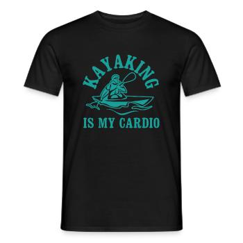 Le kayak en tant que dicton cardio ironique : - T-shirt homme - noir - Devant - AI Model Male 178 light (178cm)