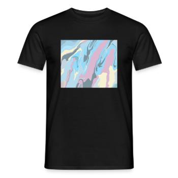 Fröhlich buntes Regenbogen Design in Pastellfarben - Männer T-Shirt - Schwarz - Vorne - AI Model Male 178 light (178cm)