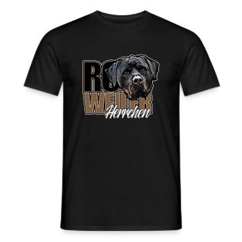 Rottie Herrchen - Männer T-Shirt - Schwarz - Vorne - AI Model Male 178 light (178cm)