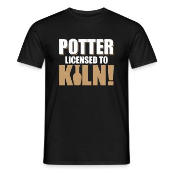 Licensed To Kiln! Ceramics Artist Pottery - Men's T-Shirt - black - Front - AI Model Male 178 light (178cm)