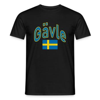 Gävle drapeau suédois - T-shirt homme - noir - Devant - AI Model Male 178 light (178cm)
