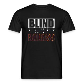Blind Badass Braille Dots Impaired Blindness - Men's T-Shirt - black - Front - AI Model Male 178 light (178cm)