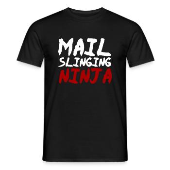 Mail Slinging Ninja - Men's T-Shirt - black - Front - AI Model Male 178 light (178cm)
