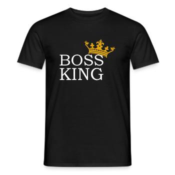 Boss King Cadeau Hommes Roi - T-shirt homme - noir - Devant - AI Model Male 178 light (178cm)