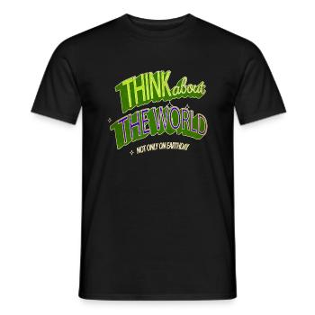 happy birthday present idea earth day apparel - Männer T-Shirt - Schwarz - Vorne - AI Model Male 178 light (178cm)