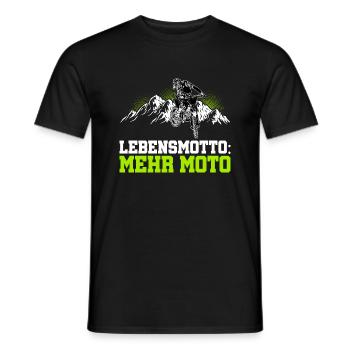 Lebensmotto Mehr Moto Enduro Motocross Motorrad Bi - Männer T-Shirt - Schwarz - Vorne - AI Model Male 178 light (178cm)