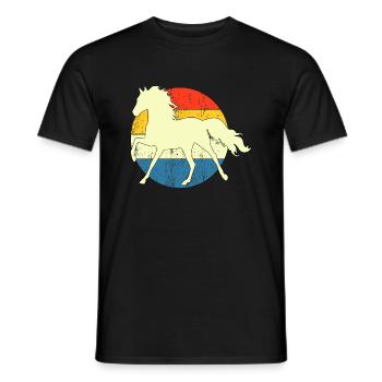 Vintage Retro Horse Sunset For Horse Lovers - Men's T-Shirt - black - Front - AI Model Male 178 light (178cm)