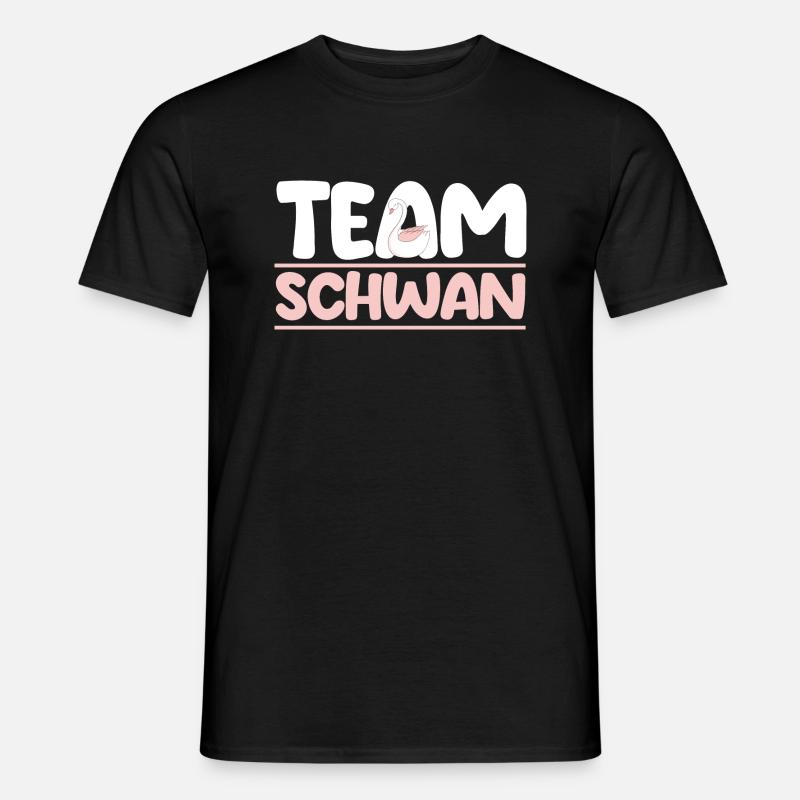 Schwan - Männer T-Shirt - Schwarz
