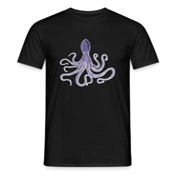 "Octopus", Boho Line Art Design, Series "Ocean" - Men's T-Shirt - black - Front - AI Model Male 178 light (178cm)