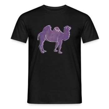 "Camel", Boho Line Art Design, Series "Desert" - Men's T-Shirt - black - Front - AI Model Male 178 light (178cm)
