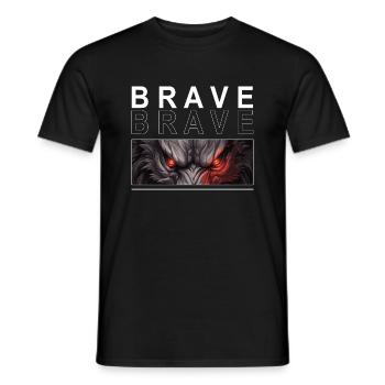 BRAVE - Fenrir Wolf - Männer T-Shirt - Schwarz - Vorne - AI Model Male 178 light (178cm)