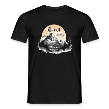 Tyrol with mountains, gift idea Tirol Design - Men's T-Shirt - black - Front - AI Model Male 178 light (178cm)