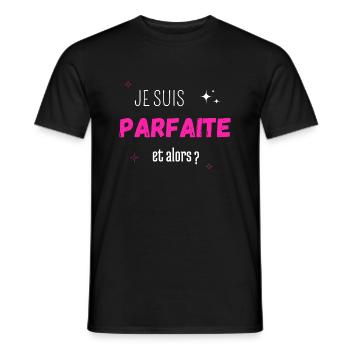 Je suis parfaite et alors - T-shirt homme - noir - Devant - AI Model Male 178 light (178cm)