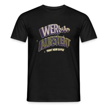 frühstück kaffeetasse coffeeshop humor geschenk - Männer T-Shirt - Schwarz - Vorne - AI Model Male 178 light (178cm)