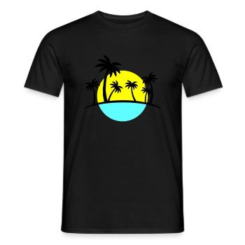 Palmiers de plage 3 - T-shirt homme - noir - Devant - AI Model Male 178 light (178cm)
