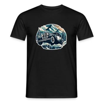 Amerikanischer Oldtimer und Sportwagen - Männer T-Shirt - Schwarz - Vorne - AI Model Male 178 light (178cm)