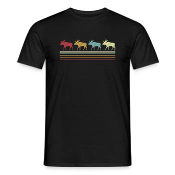 Retro Elch Liebhaber Lustiger Elch Vintage - Männer T-Shirt - Schwarz - Vorne - AI Model Male 178 light (178cm)