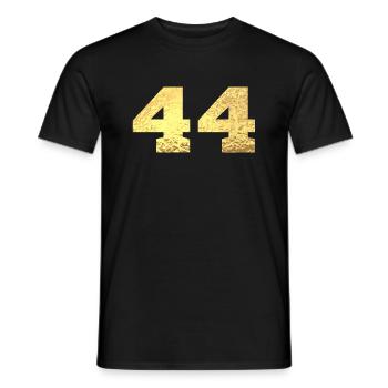 Number 44 Gold Glitter - 44th Anniversary - Men's T-Shirt - black - Front - AI Model Male 178 light (178cm)