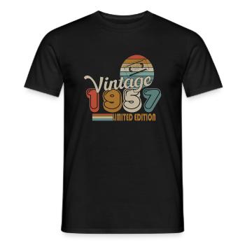 1957 - Men's T-Shirt - black - Front - AI Model Male 178 light (178cm)
