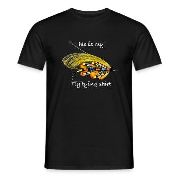 C’est mon t-shirt de montage de mouches Rouge Et Noir - T-shirt homme - noir - Devant - AI Model Male 178 light (178cm)