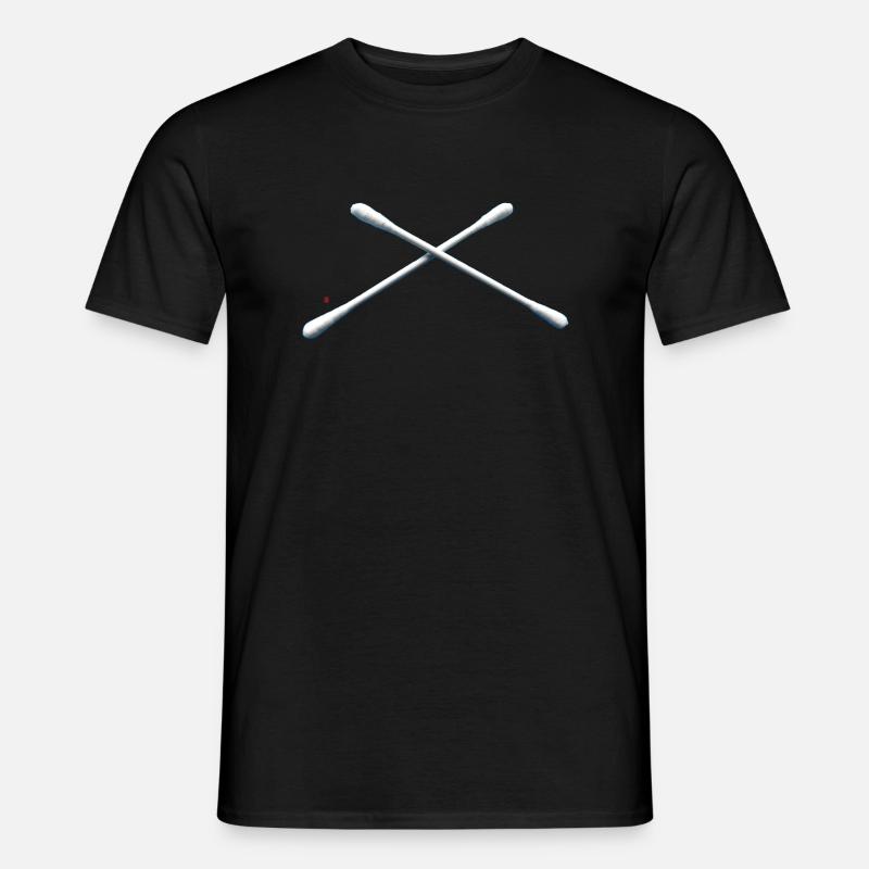 240923 Wattestäbchen - Männer T-Shirt - Schwarz