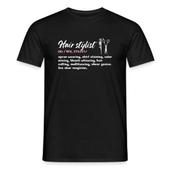 Hair Stylist Definition Makeup Cosmetician - Männer T-Shirt - Schwarz - Vorne - AI Model Male 178 light (178cm)