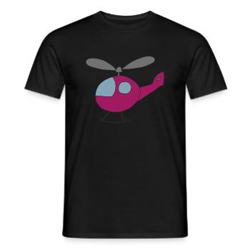 Hélicoptère Rose - T-shirt homme - noir - Devant - AI Model Male 178 light (178cm)