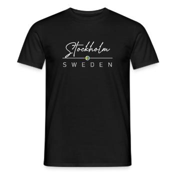 Schweden - Stockholm - Suède - Sverige - T-shirt homme - noir - Devant - AI Model Male 178 light (178cm)