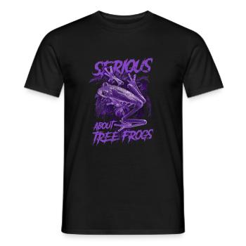 Sérieux au sujet des grenouilles arboricoles aux yeux rouges Gardien d’amphibiens - T-shirt homme - noir - Devant - AI Model Male 178 light (178cm)