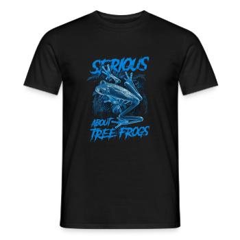 Sérieux au sujet des grenouilles arboricoles aux yeux rouges Gardien d’amphibiens - T-shirt homme - noir - Devant - AI Model Male 178 light (178cm)