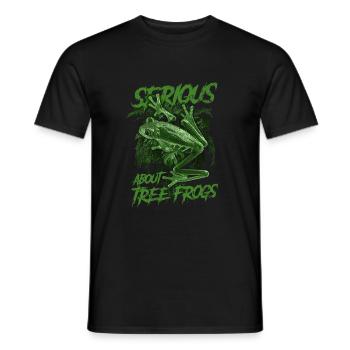 Sérieux au sujet des grenouilles arboricoles aux yeux rouges Gardien d’amphibiens - T-shirt homme - noir - Devant - AI Model Male 178 light (178cm)