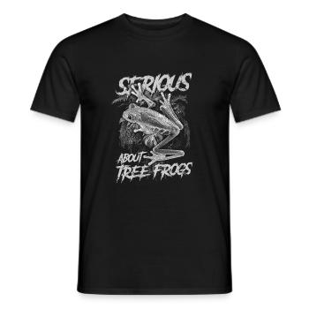 Sérieux au sujet des grenouilles arboricoles aux yeux rouges Gardien d’amphibiens - T-shirt homme - noir - Devant - AI Model Male 178 light (178cm)
