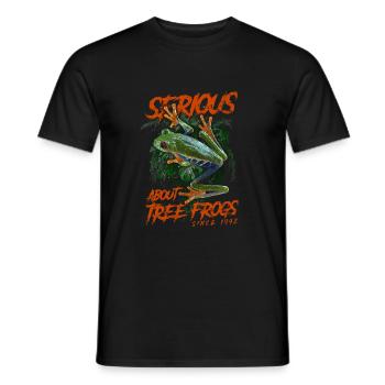S’intéresse sérieusement aux rainettes aux yeux rouges depuis 1992 - T-shirt homme - noir - Devant - AI Model Male 178 light (178cm)