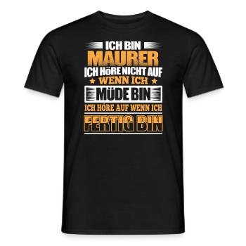MAURER - Der Fertigsteller - Männer T-Shirt - Schwarz - Vorne - AI Model Male 178 light (178cm)
