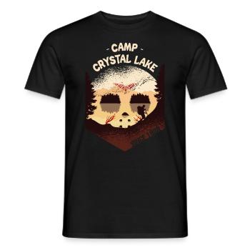 Camp Crystal Lake | Wandern | Hiking | Horror - Männer T-Shirt - Schwarz - Vorne - AI Model Male 178 light (178cm)