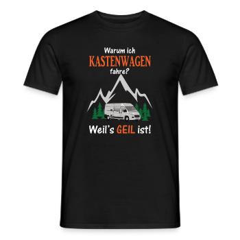 Warum ich Kastenwagen fahre? Weil's GEIL ist! - Männer T-Shirt - Schwarz - Vorne - AI Model Male 178 light (178cm)