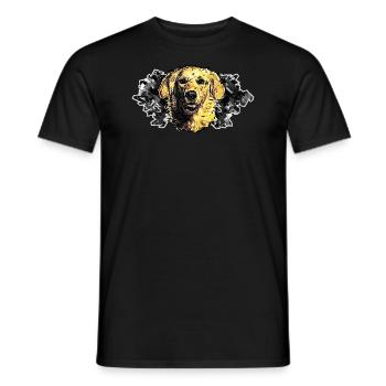 Golden Retriever's Head - In Graffiti #5 - Men's T-Shirt - black - Front - AI Model Male 178 light (178cm)