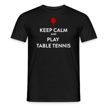Restez calme et jouez au tennis de table - T-shirt homme - noir - Devant - AI Model Male 178 light (178cm)