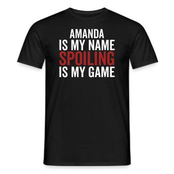 Amanda ist mein Name Verderben ist mein Spiel - Männer T-Shirt - Schwarz - Vorne - AI Model Male 178 light (178cm)