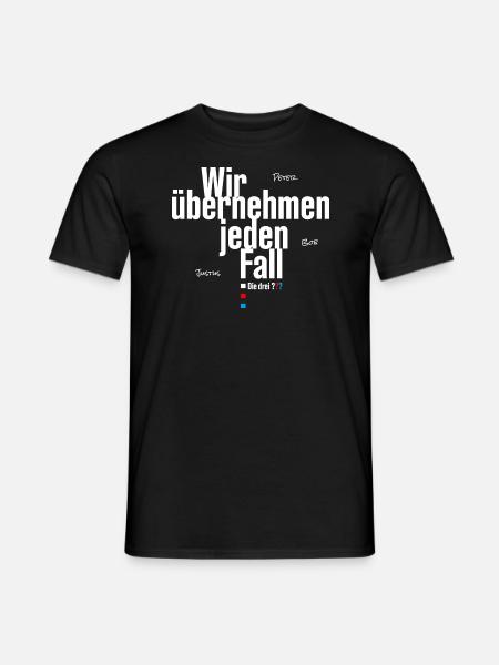 Die Drei ??? Wir übernehmen jeden Fall - Männer T-Shirt - Schwarz