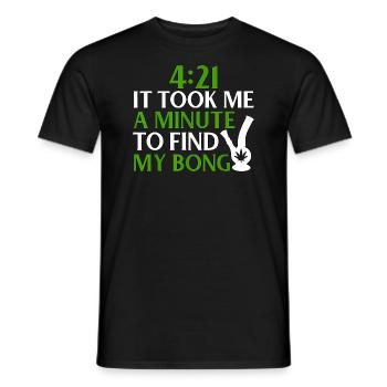 421 Marijuana Cannabis WeedPot Stoner T Shirt - Männer T-Shirt - Schwarz - Vorne - AI Model Male 178 light (178cm)
