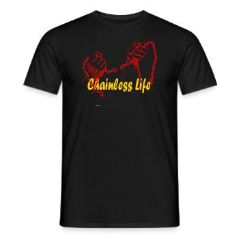 Hände mit Kette Schrift Gelb - Männer T-Shirt - Schwarz - Vorne - AI Model Male 178 light (178cm)
