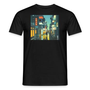 Tokio-Landschaft - Männer T-Shirt - Schwarz - Vorne - AI Model Male 178 light (178cm)