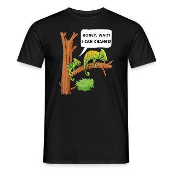Chameleon Reptile Owner Lizard Reptile Pet - Männer T-Shirt - Schwarz - Vorne - AI Model Male 178 light (178cm)