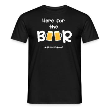 Junggesellenabschied Design - Hier für das Bier - Männer T-Shirt - Schwarz - Vorne - AI Model Male 178 light (178cm)