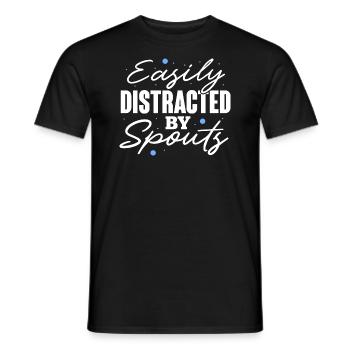 Easily Distracted By Spouts Cetacean Wahle Watcher - Men's T-Shirt - black - Front - AI Model Male 178 light (178cm)