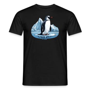 Les pingouins, les habitants de l’Antarctique - T-shirt homme - noir - Devant - AI Model Male 178 light (178cm)