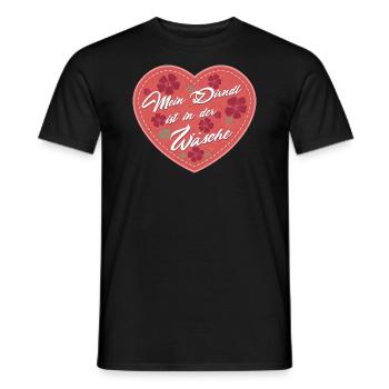 Mei Dirndl is no in der Wäsche - lustig Bayerisch - Männer T-Shirt - Schwarz - Vorne - AI Model Male 178 light (178cm)
