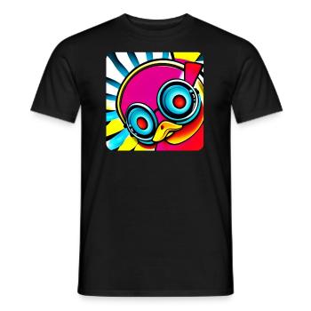 Crazy duck in bright colors - Men's T-Shirt - black - Front - AI Model Male 178 light (178cm)