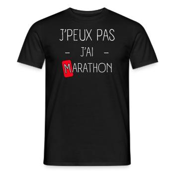 J'peux pas j'ai Marathon - T-shirt homme - noir - Devant - AI Model Male 178 light (178cm)